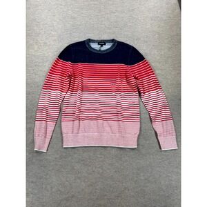 Express Men Sweater Medium Multicolor Striped Tight Knit Crew Neck 01775306